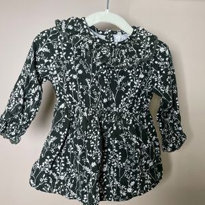 Rylee + Cru Green floral dress. 12-18 month.